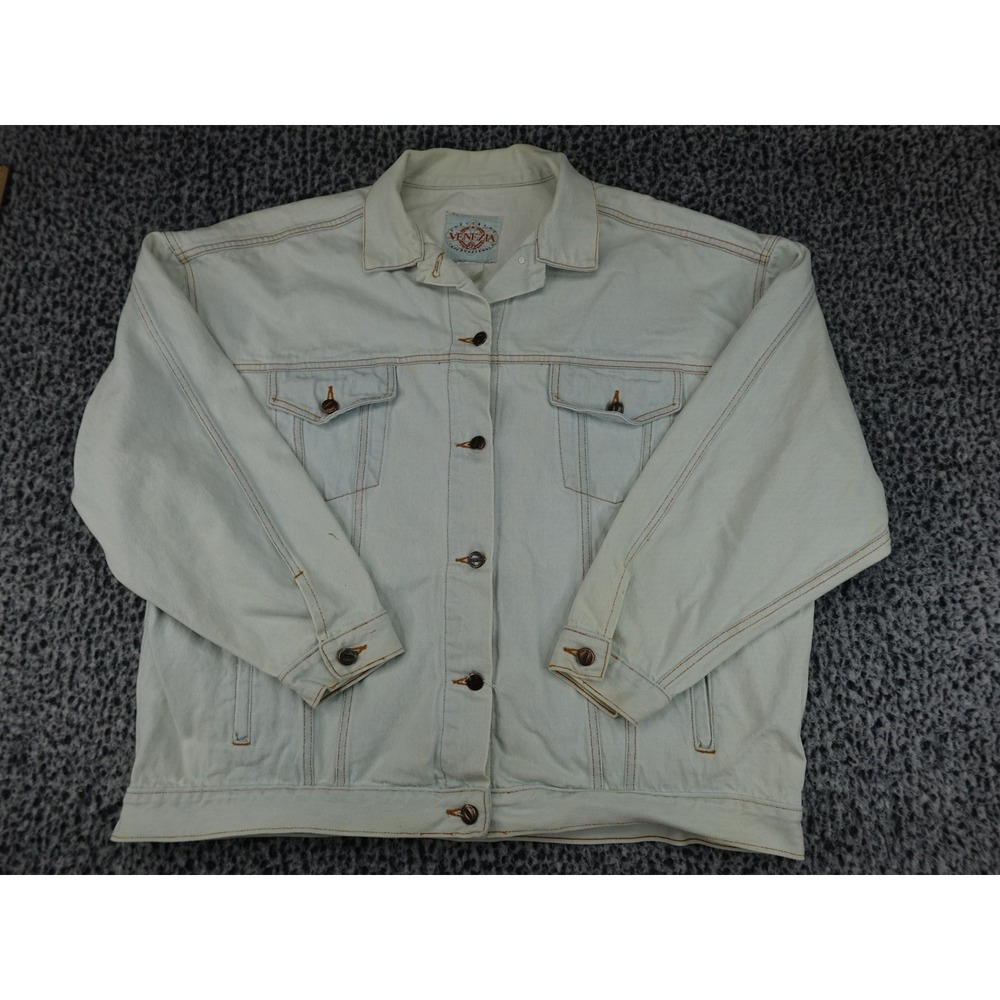 Venezia‎ Denim Jacket Womens XL Light Wash 90s Vintage Oversized Trucker